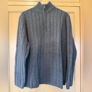 GAP Holiday 2003 Lambs' Wool Pullover Quarter Zip Ribbed Sweater / large